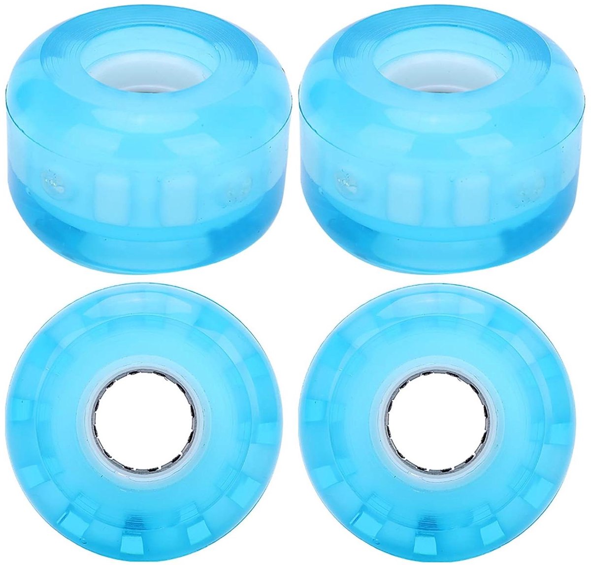 skateboard wielen knipperende rol skateboarden hoog elastisch pu 52 mm set blauw