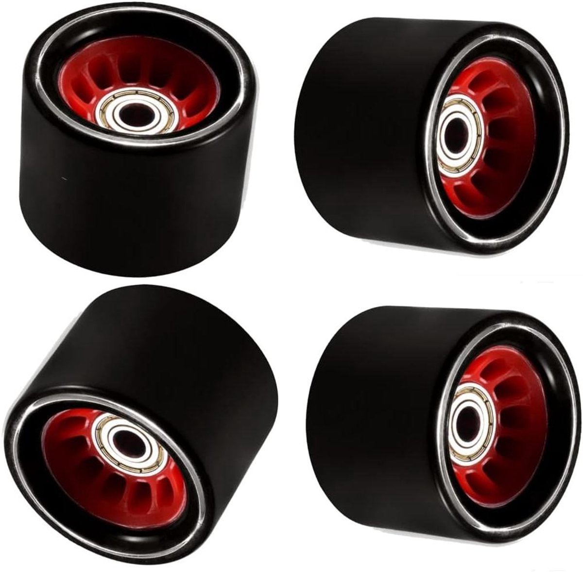 Skateboard Wielen - Longboard Cruiser - Soepel Rijden - Inclusief Lagers - 60mm 90A - Zwart Skateonderdeel kopen online