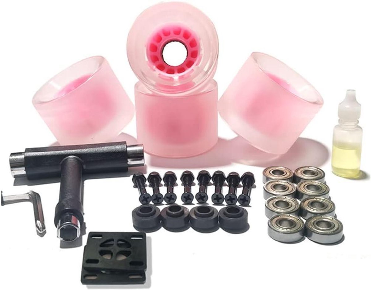 skateboard wielen longboard cruisers soepel rijden lichtgevend effect 70mm 80a roze