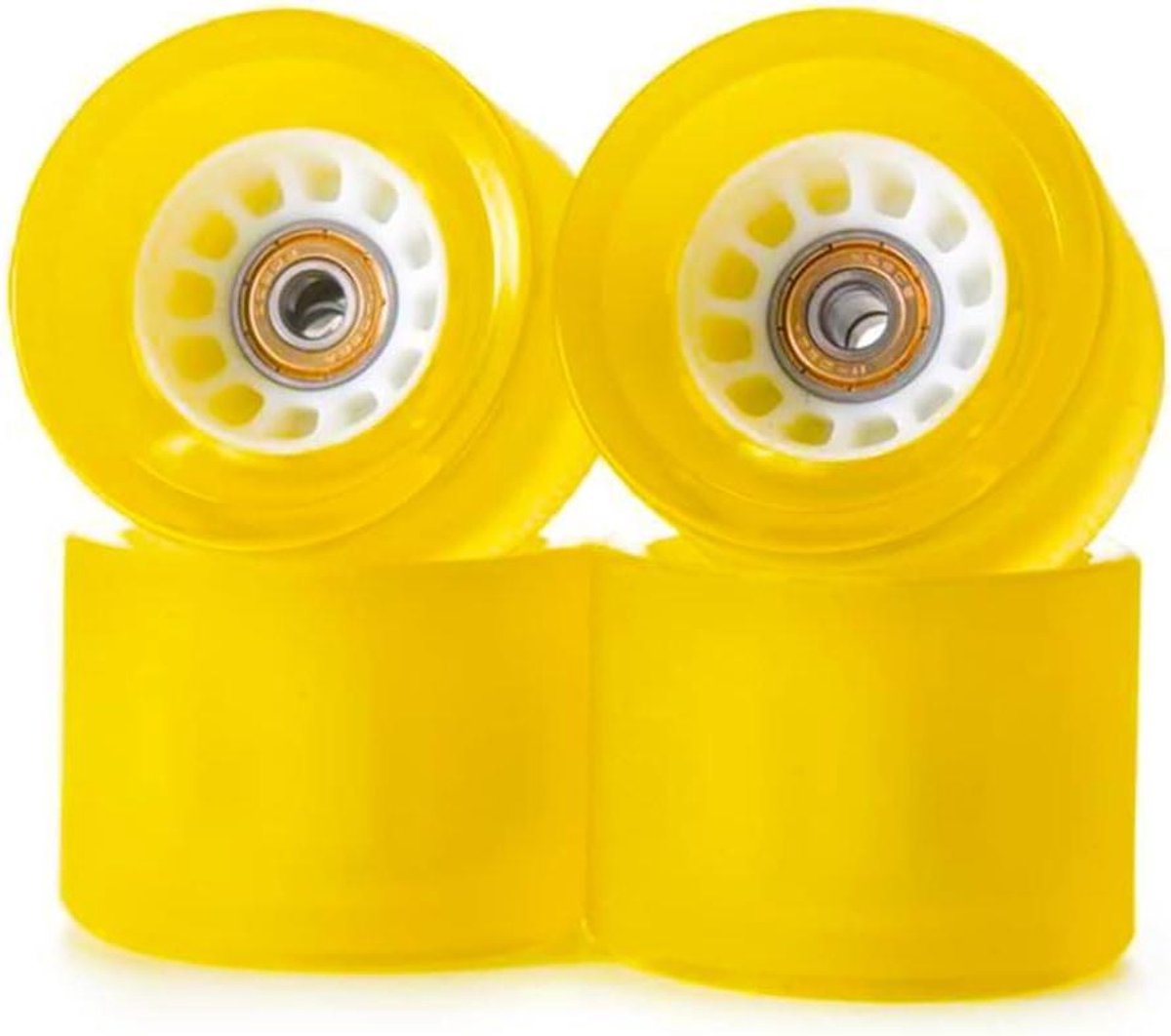 skateboard wielen longboard set soepel cruisen 78a zachte hardheid 60mm diameter geel