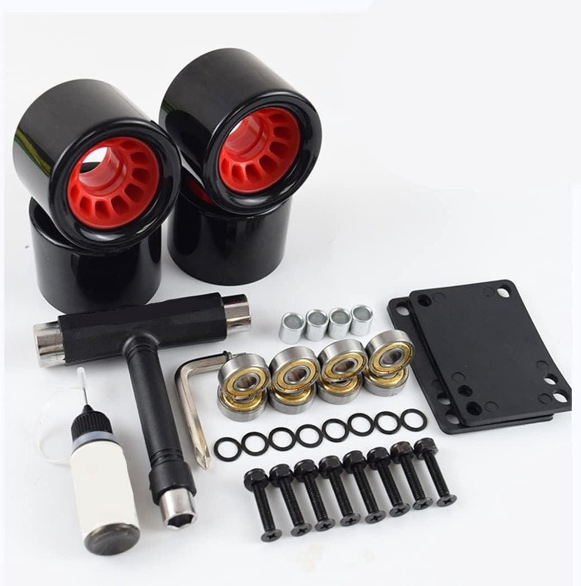 skateboard wielen longboard wielen soepel rijden 78a hardheid 60mm set zwart