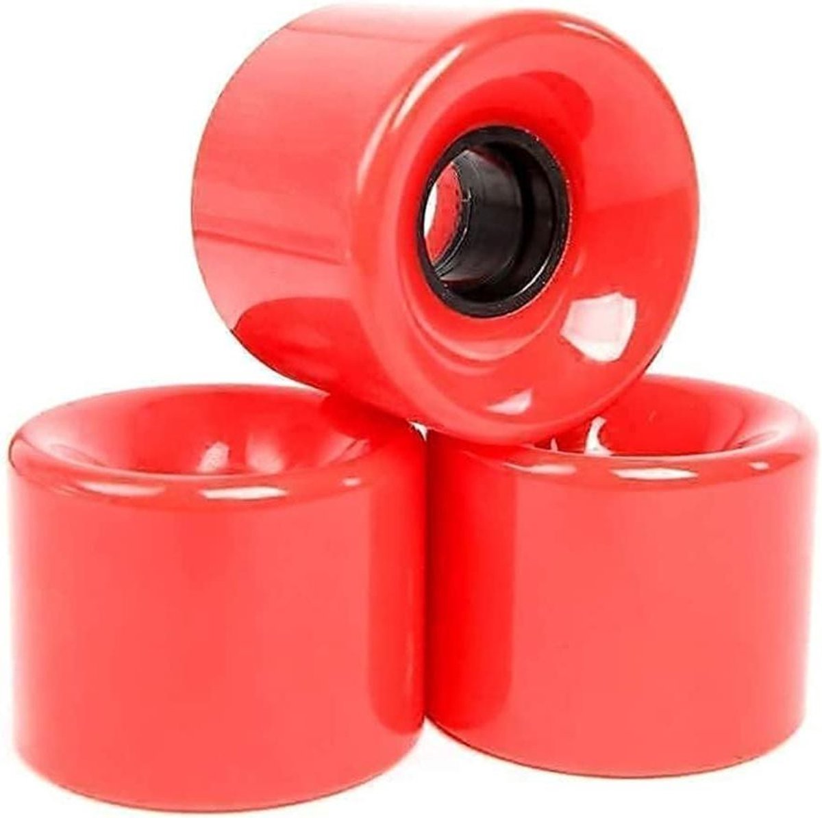 Skateboard Wielen - Longboard Wielen - Soepel Rijden - Zachte Rubber - 70mm Diameter - Rood Skateonderdeel kopen online