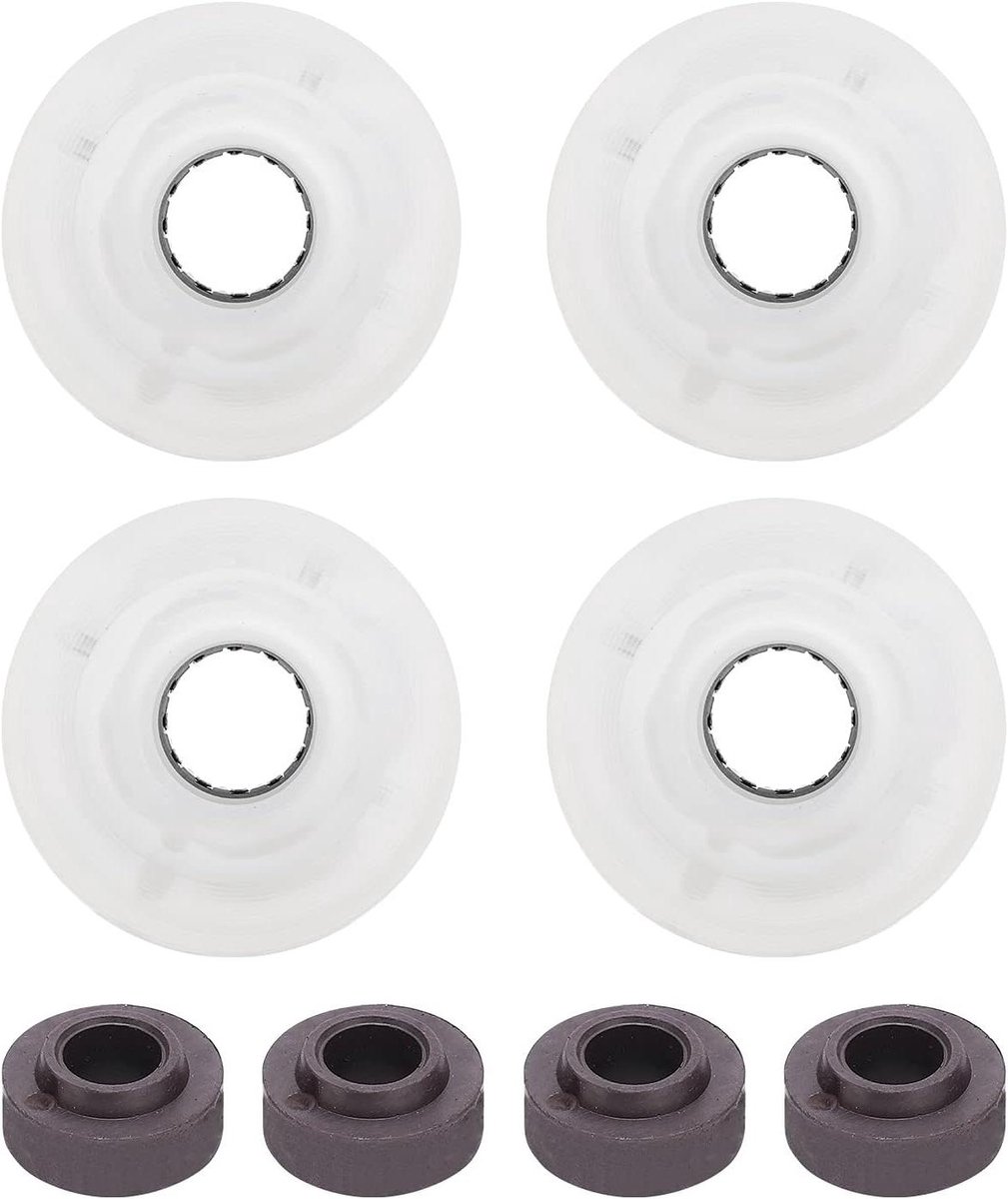 skateboard wielen set longboard cruiser soepel rijden hoge elasticiteit 60x45mm 4 stuks wit