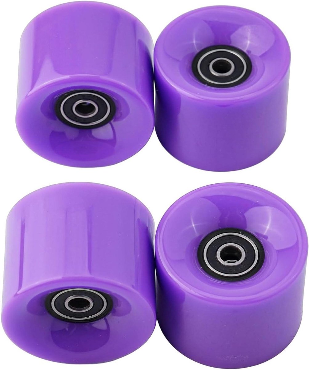 Skateboard Wielen Set - Longboard Wielen - Soepel Rijden - Complete Set Inclusief Lagers - 60x45 mm 78A - Paars Skateonderdeel kopen online