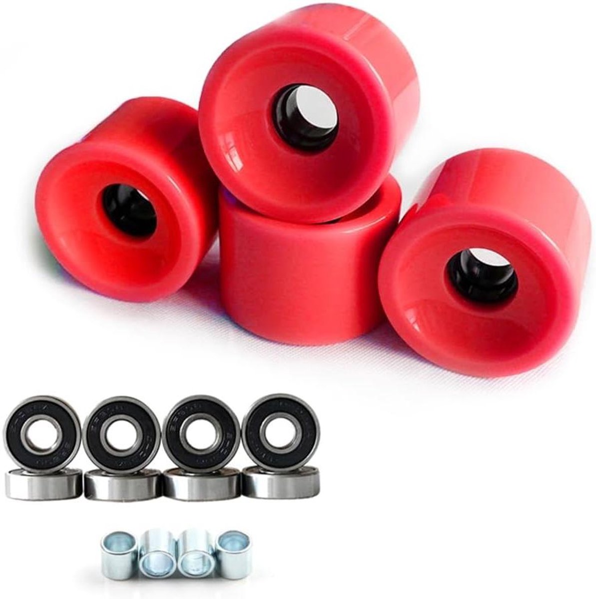 Skateboard Wielen Set - Longboard Wielen - Straat Skatepark Gebruik - Stof en Vuilbestendig - 70x51mm 78A - Rood Skateonderdeel kopen online