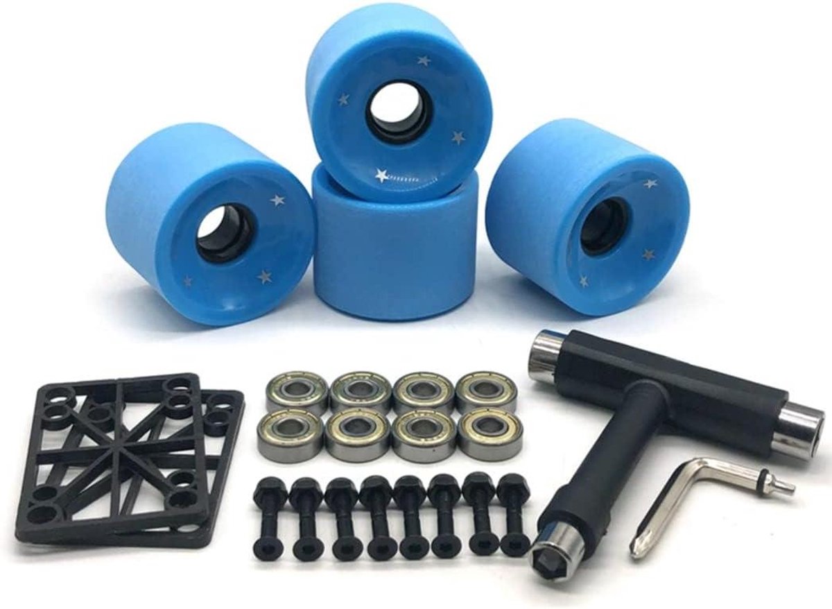 Skateboard Wielen - Skate Wielen - Cruisen Longboarden - Superhoge Rebound - 70mm - Blauw Skateonderdeel kopen online