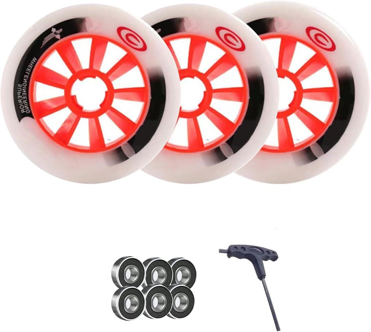 skeelerwielen set onderdelen rolschaatsen outdoor training optimale 85a hardheid 90 125mm veelkleurig