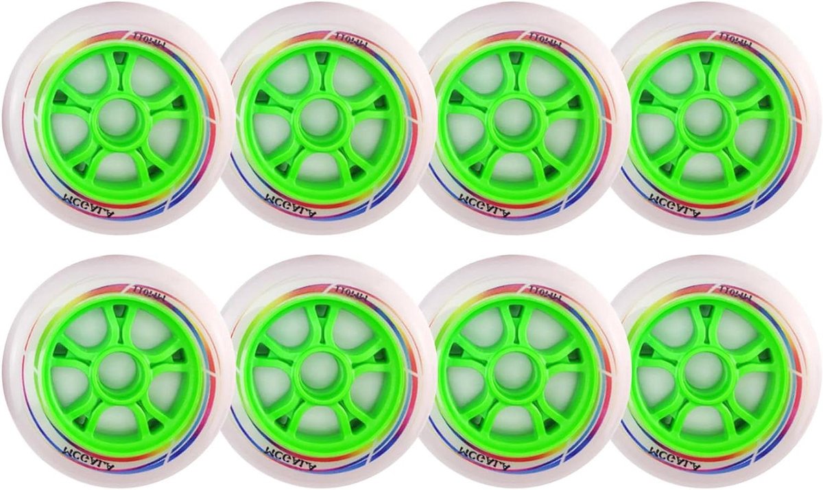 Skeelerwielen Set - Rolschaats Onderdelen - Soepel Skaten - Dual Hardheid - 110 MM - Zwart Skateonderdeel kopen online