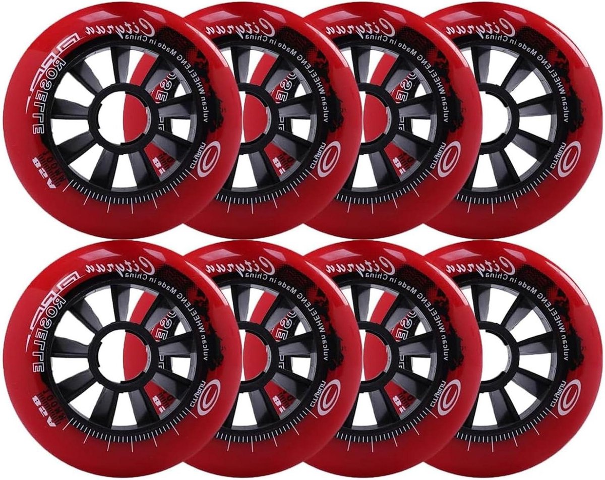 skeelerwielen set vervangende wielen snel skaten duurzaam pu materiaal 8 stuks 90 110mm rood