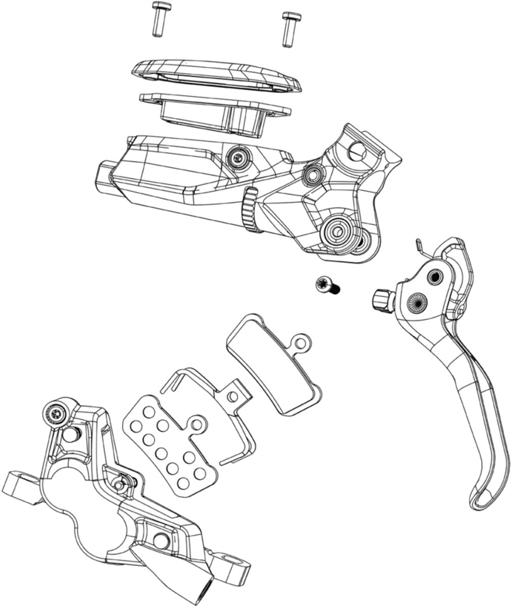 Sram Disc Brake Caliper Force E-tap Axs D1 Hrd Flat Mount Reserveonderdelenkit Zwart Fiets kopen online