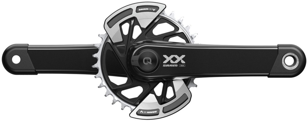 sram xx eagle spindle q174 cl55 dub crankstel met vermogensmeter zwart zilver 175 mm 32t