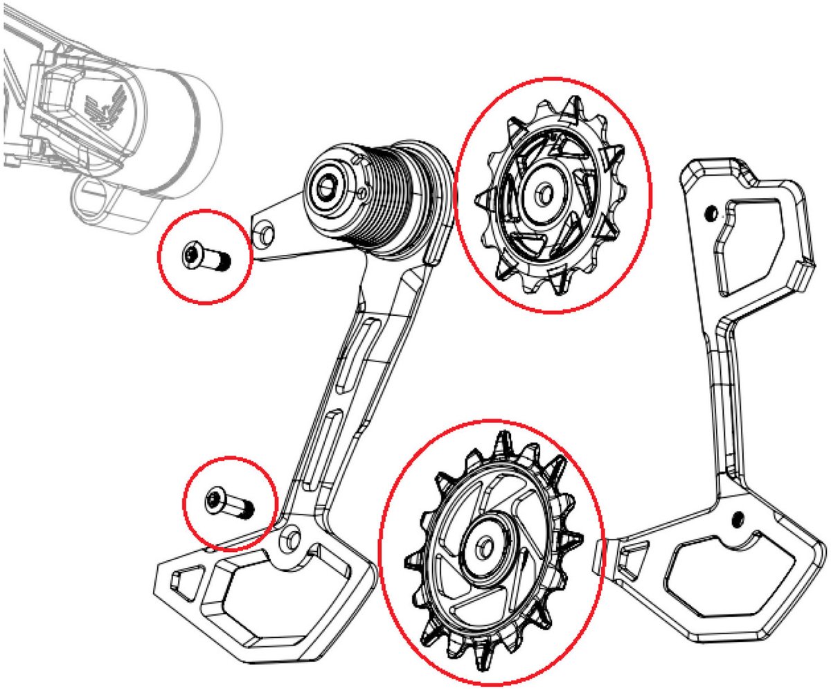Sram Xx T-type Eagle Axs Derailleurwieltjes Set Voor Fietsen Zilver Fiets kopen online