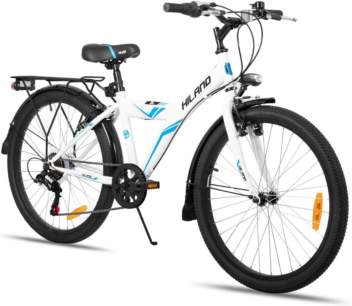 Stoere 24 inch Kinder Mountainbike met 6 Versnellingen en Bagagedrager - Wit Kinderfiets kopen online