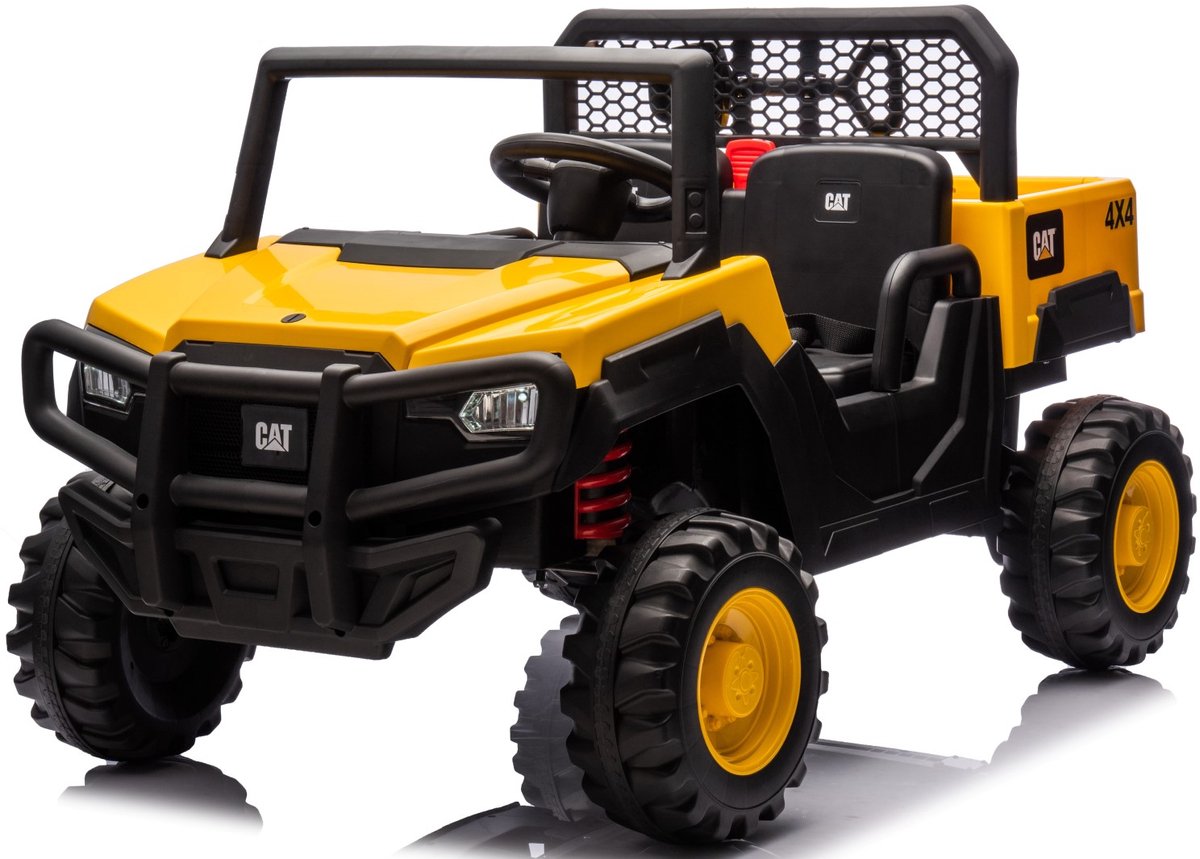 SUN BABY CAT UTV 4x4 Elektrisch Kinderauto 12V - 2-Zits Accuvoertuig met Afstandsbediening - MP3 Speler - Kiepbak - Voor Kinderen 3-8 Jaar - Geel Speelgoedaccuvoertuig kopen online
