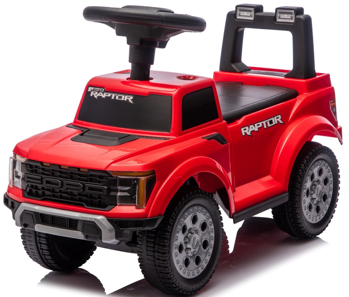sun baby loopauto voor kinderen vanaf 12 maanden ford raptor grote terreinwielen led verlichting zitje met rugleuning en opbergruimte tot 25 kg rood