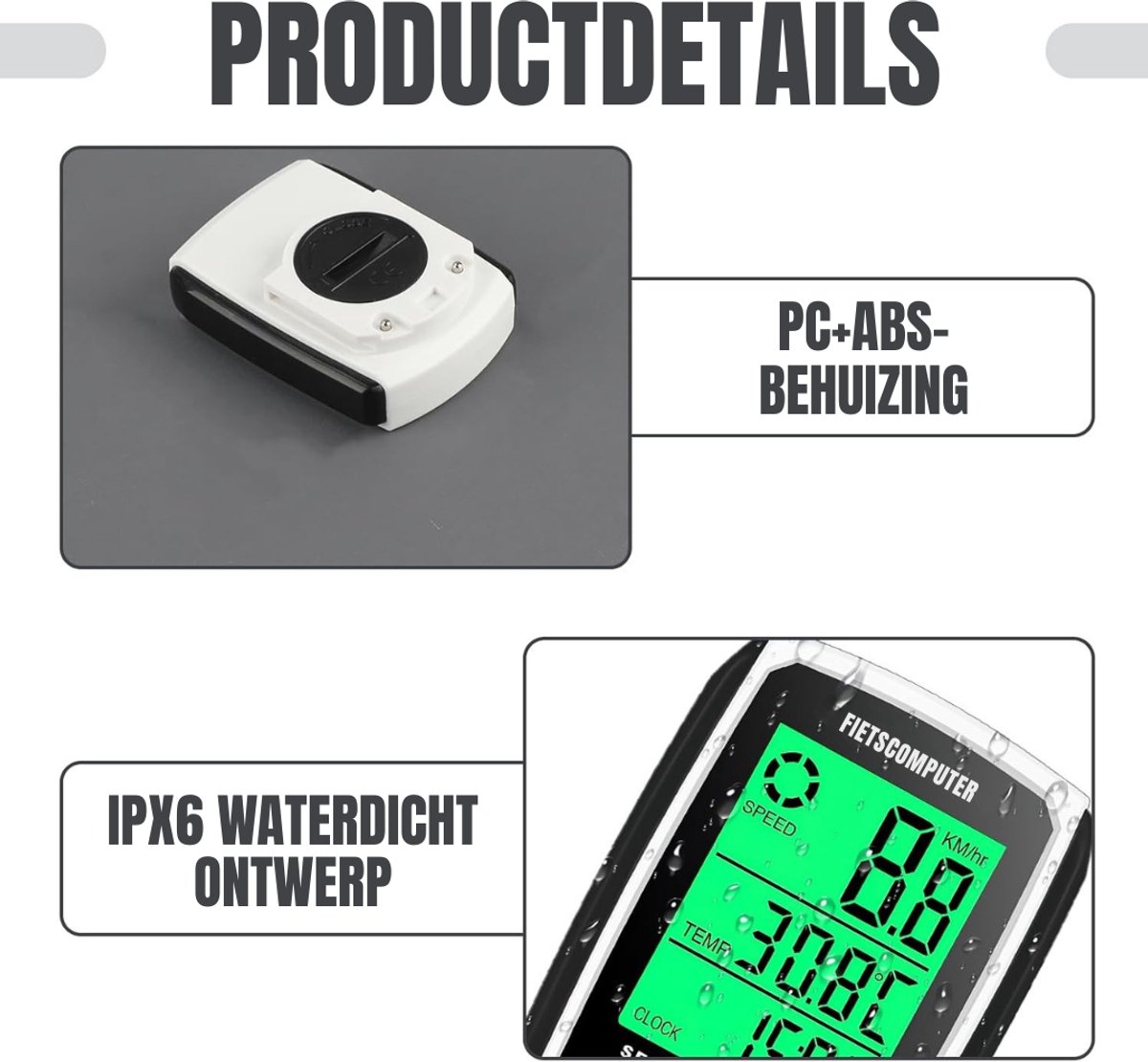 TIM® Kilometerteller Fiets - Kilometerteller - Wit- 6cm x 5cmx 2cm; 50 g Fiets kopen online