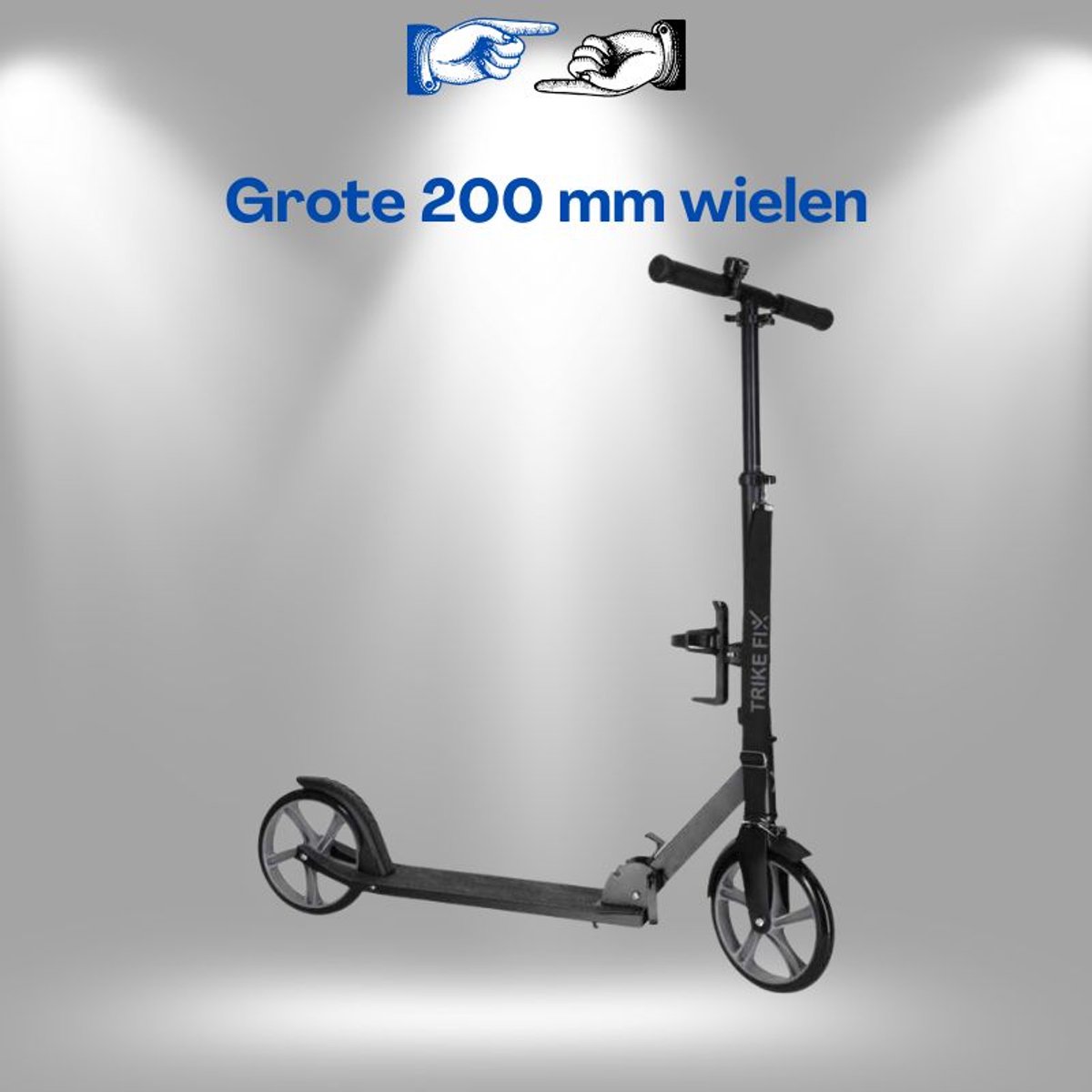 trike fix opvouwbare city scooter zwart step met 200 mm wielen abec 7 lagers aluminium deck verstelbaar stuur tot 100 kg inklapbare step voor kinderen en volwassenen urban scooter met ebook