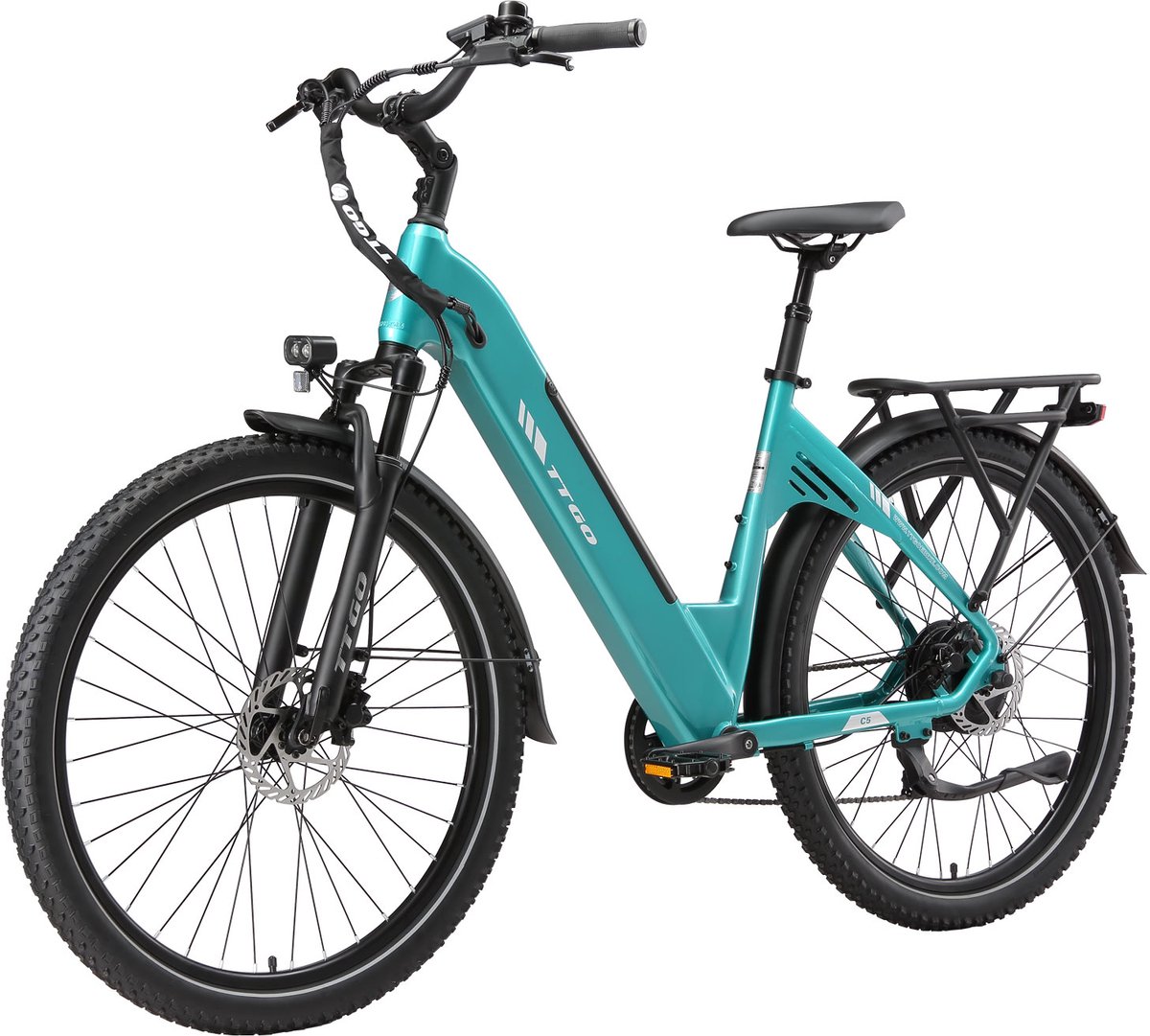 ttgo c5 elektrische fiets 250w motor 48v13 5ah lithium accu actieradius tot 90 km hydraulische schijfremmen 27 5 2 4 inch banden shimano 7 versnellingen groen