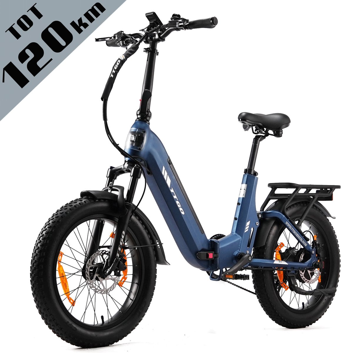 ttgo f7 elektrische fiets 20 inch banden 250w motor 48v15ah accu max snelheid 25km u max bereik 100 120 km shimano 7 versnellingen blauw
