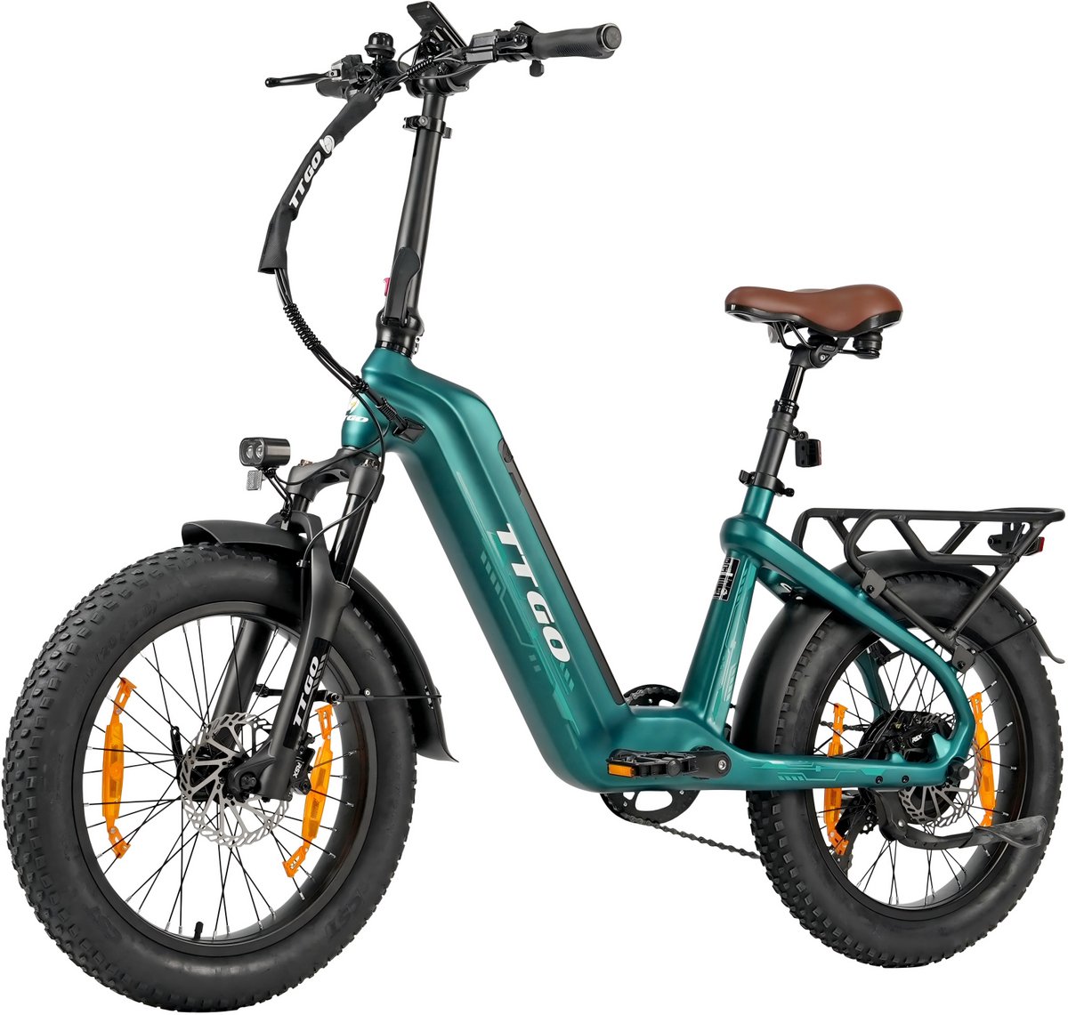TTGO F8 Elektrische Fiets - 250W Motor - 48V18Ah Accu - Koolstofvezelframe - 20 x 3 inch Banden - Hydraulische Schijfremmen - Actieradius tot 110 km - Shimano 7 Versnellingen - Groen Fiets (elektrisch) kopen online