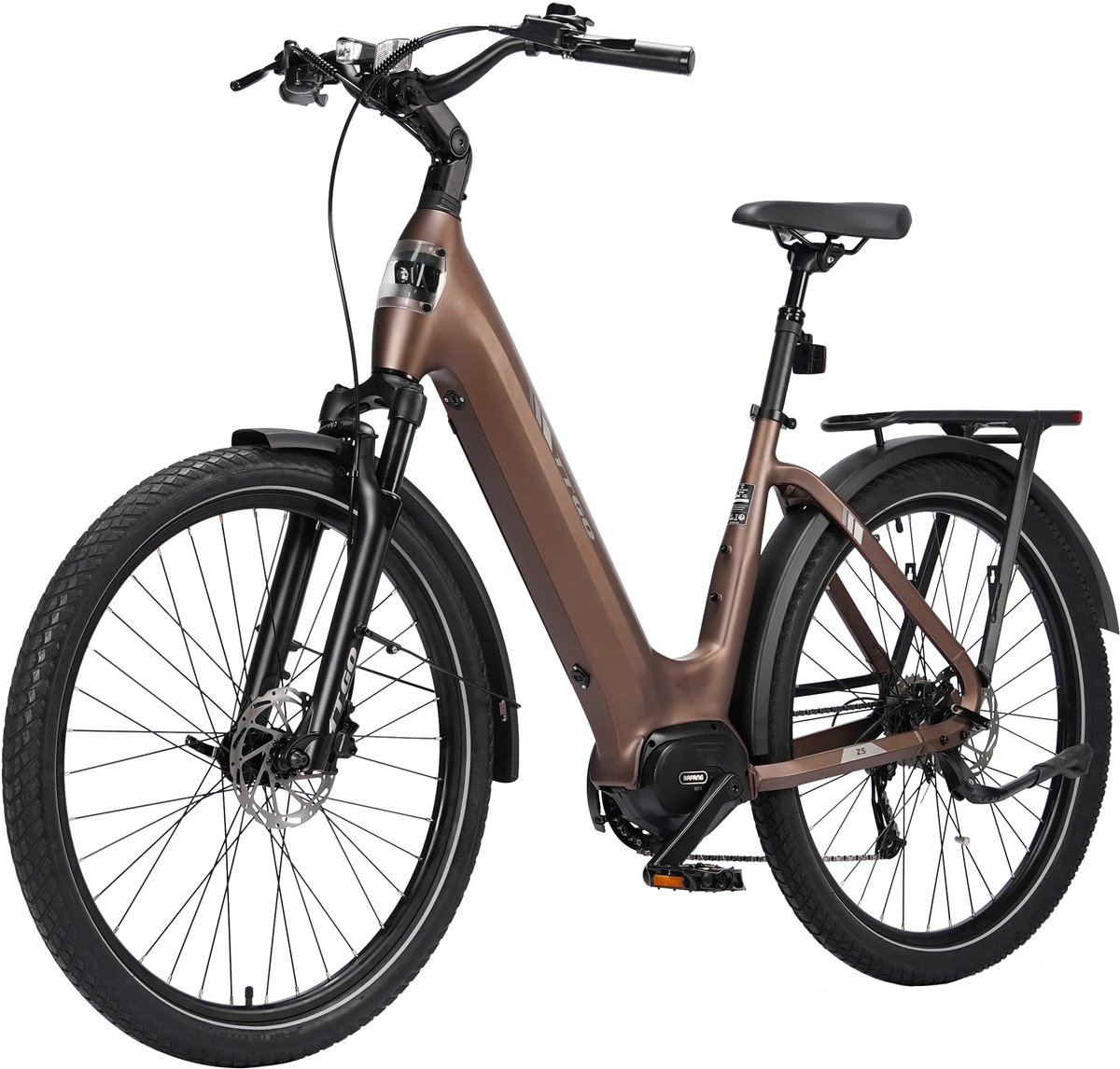 ttgo z5 elektrische fiets 250w motor 36v18ah accu 27 5 inch banden max snelheid 25km u max bereik 110 130km shimano 9 versnellingen bruin