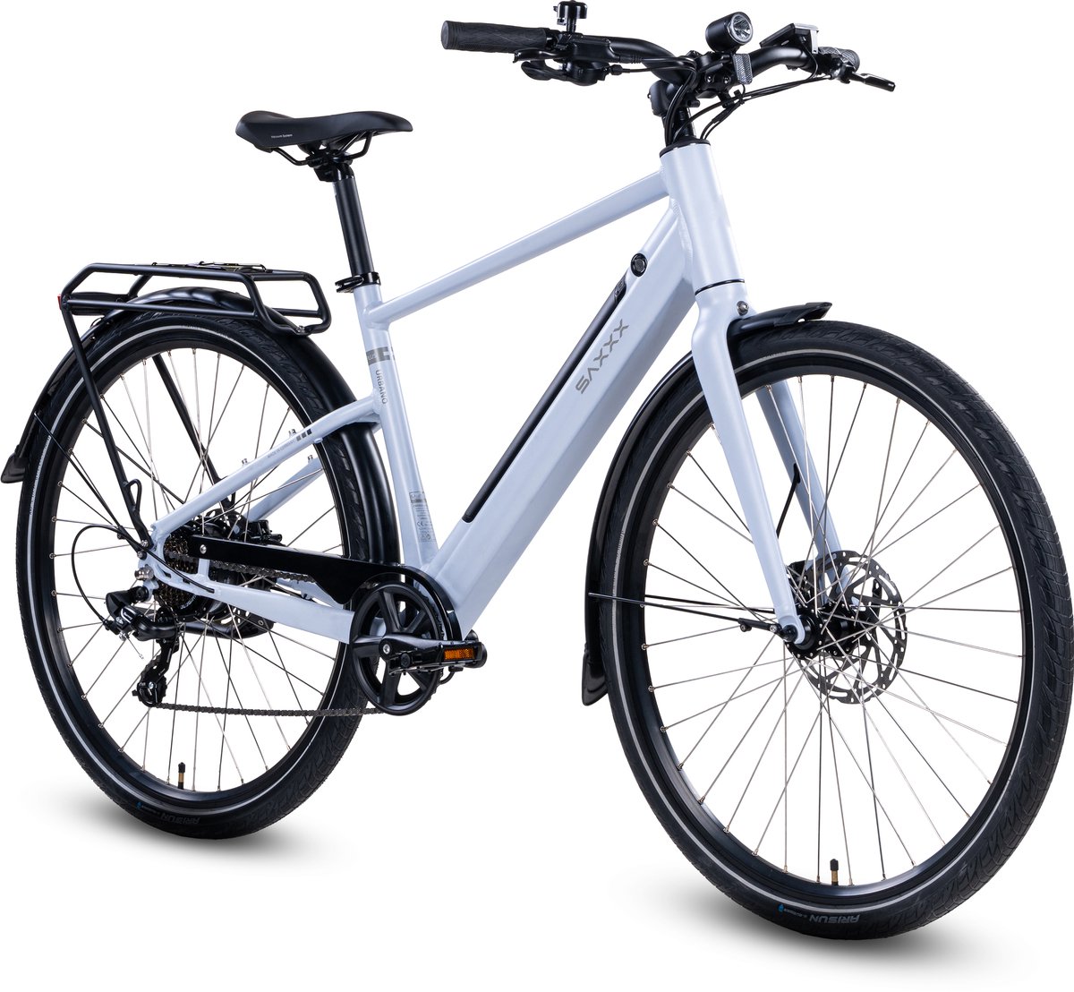 Urbano Elektrische Stadsfiets 28 Inch - 250W Ananda Achterwielmotor - 417,6Wh Accu - Tot 90 km Actieradius - Shimano 7 Versnellingen - Hydraulische Schijfremmen - IJsblauw glanzend Fiets (elektrisch) kopen online
