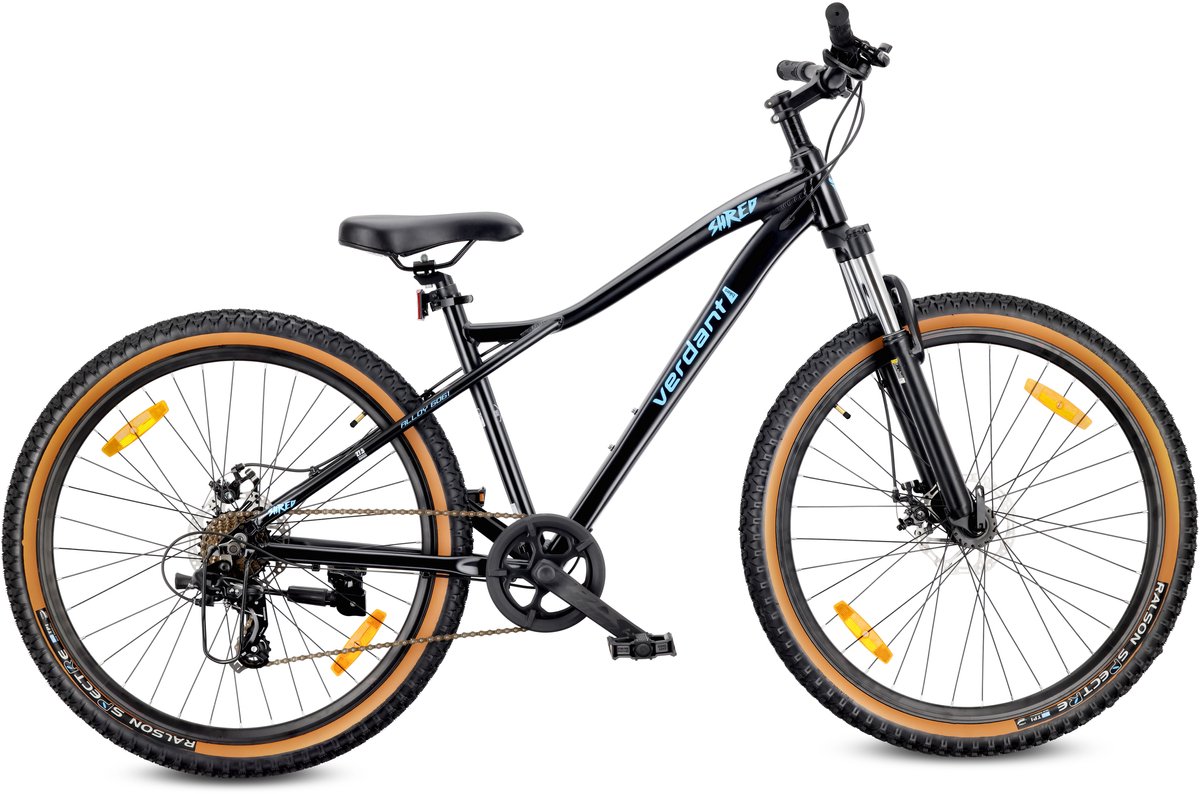 verdant shred mountainbike 27 5 mtb fiets voor dames en heren fiets 27 5 inch aluminium frame schijfremmen 7 versnellingen zwart