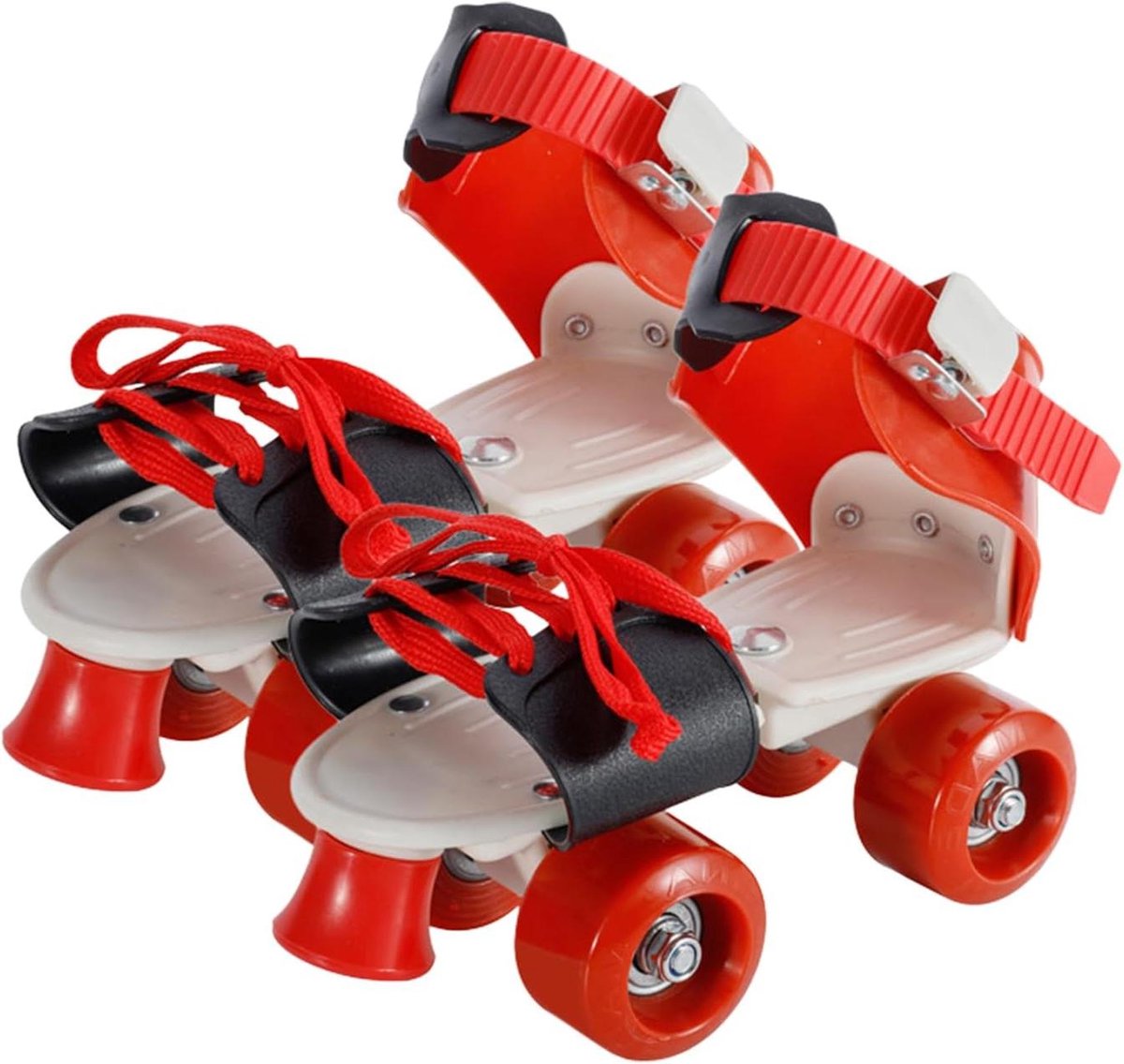 verstelbare rolschaatsen kinder rolschaatsen buiten skaten direct over schoenen verstelbare maat rood