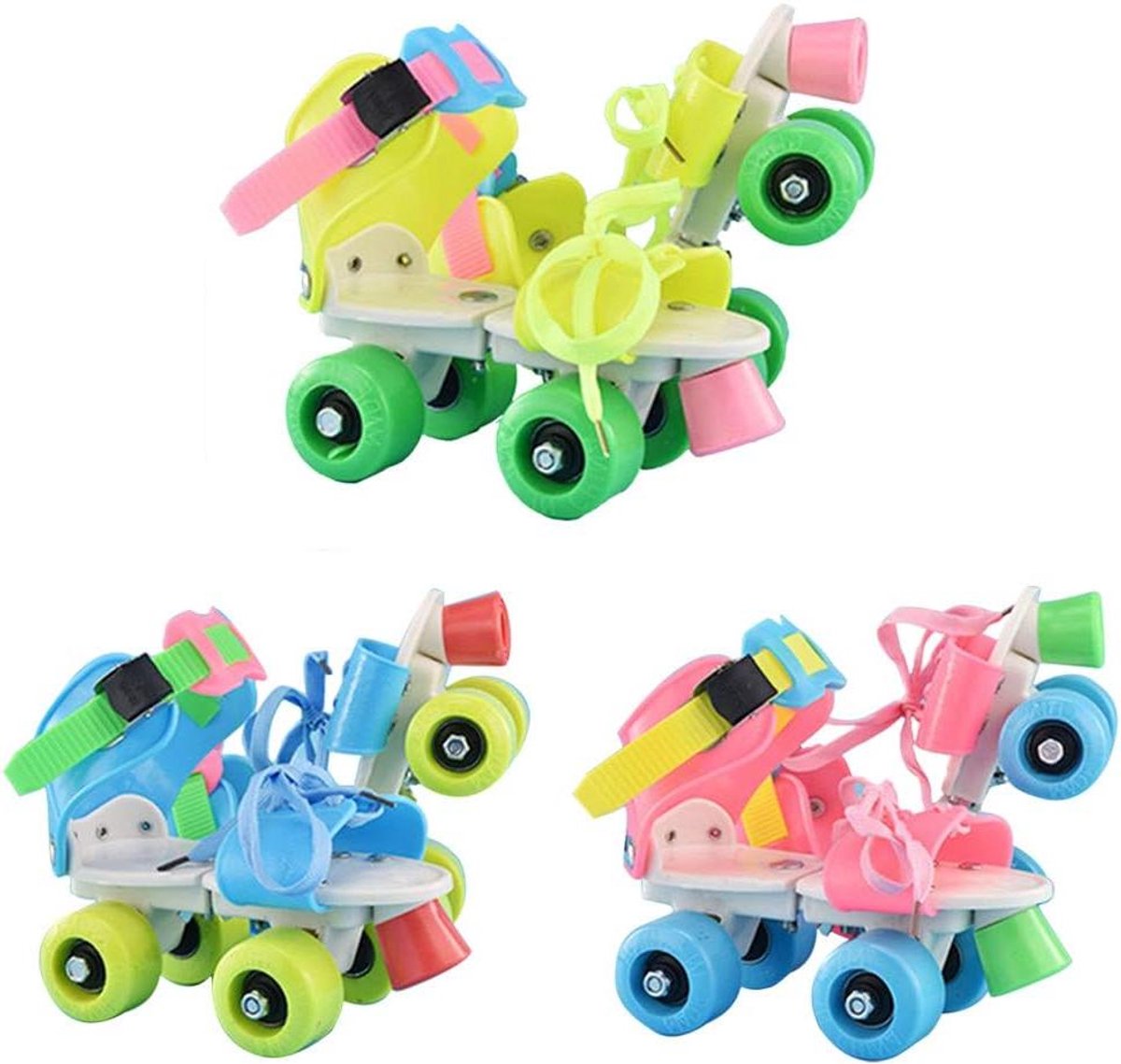 Verstelbare Rolschaatsen - Kinder rolschaatsen - Recreatief schaatsen - Directe schoenverbinding - 18-23 cm - Roze Rolschaatsen kopen online
