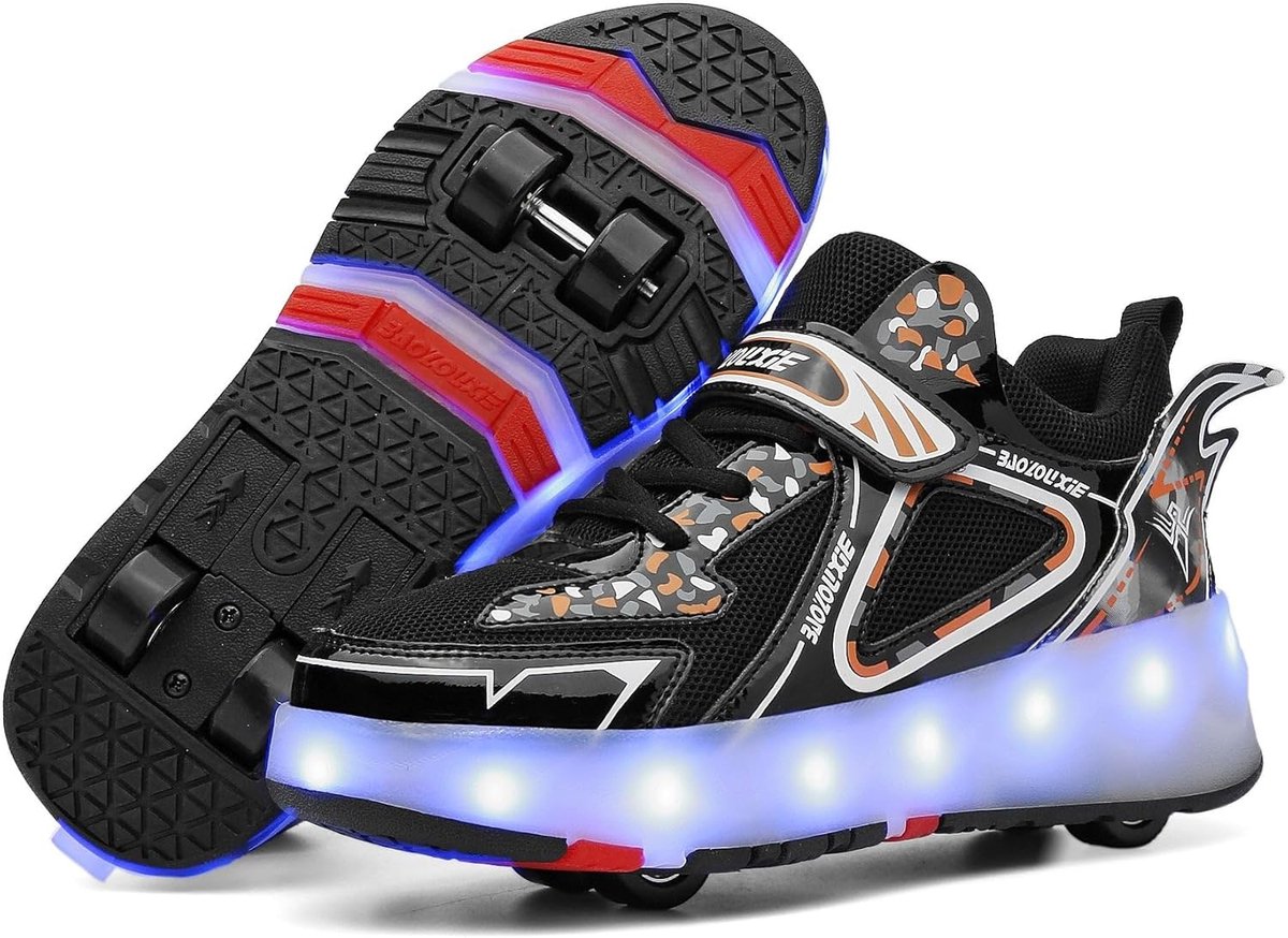 verstelbare rolschaatsen voor kinderen en jongeren met lichtgevende wielen maat 35 eu