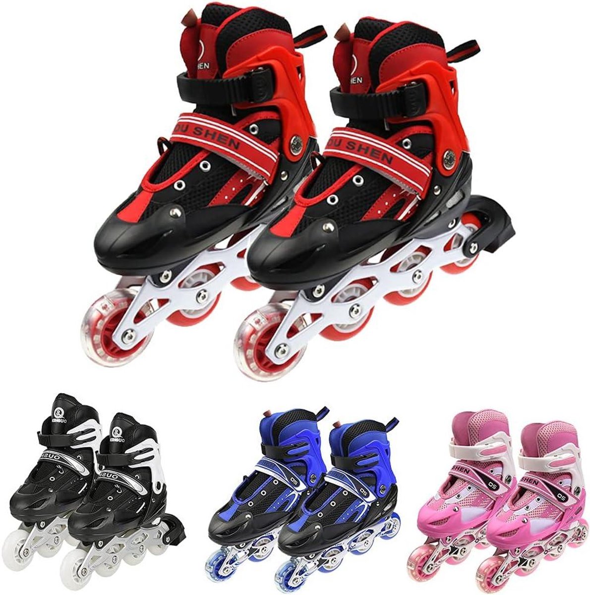 Verstelbare schaatsen - Rolschaatsen - Buiten schaatsen - Driepuntsluiting - Verstelbaar - Rood Rolschaatsen kopen online