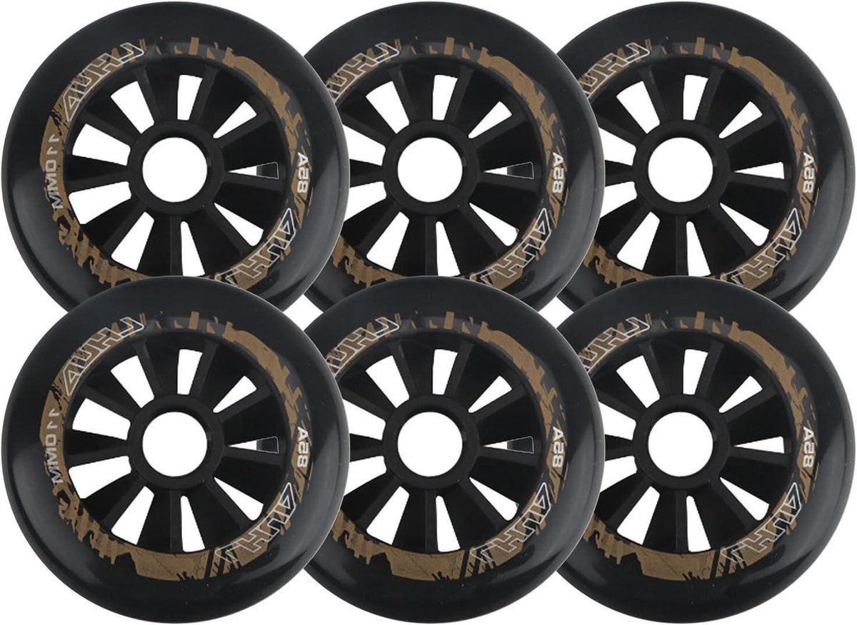 Vervangingswielen Skeelers - Rolwielen Set - Soepel Rijden - Stille Prestaties - 6 stuks 100mm - Zwart Skateonderdeel kopen online