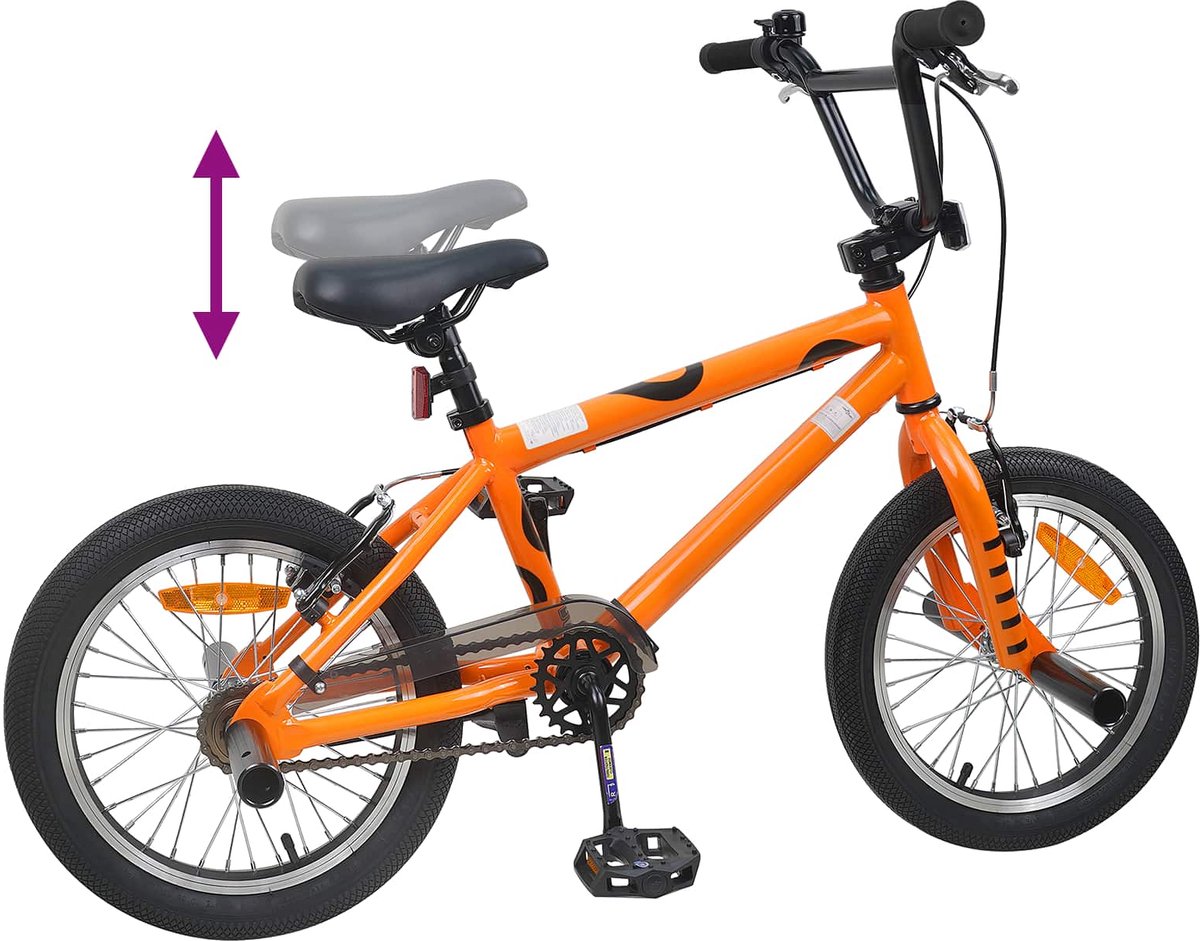 vidaxl bmx fiets 16 inch voor 5 8 jaar oud oranje
