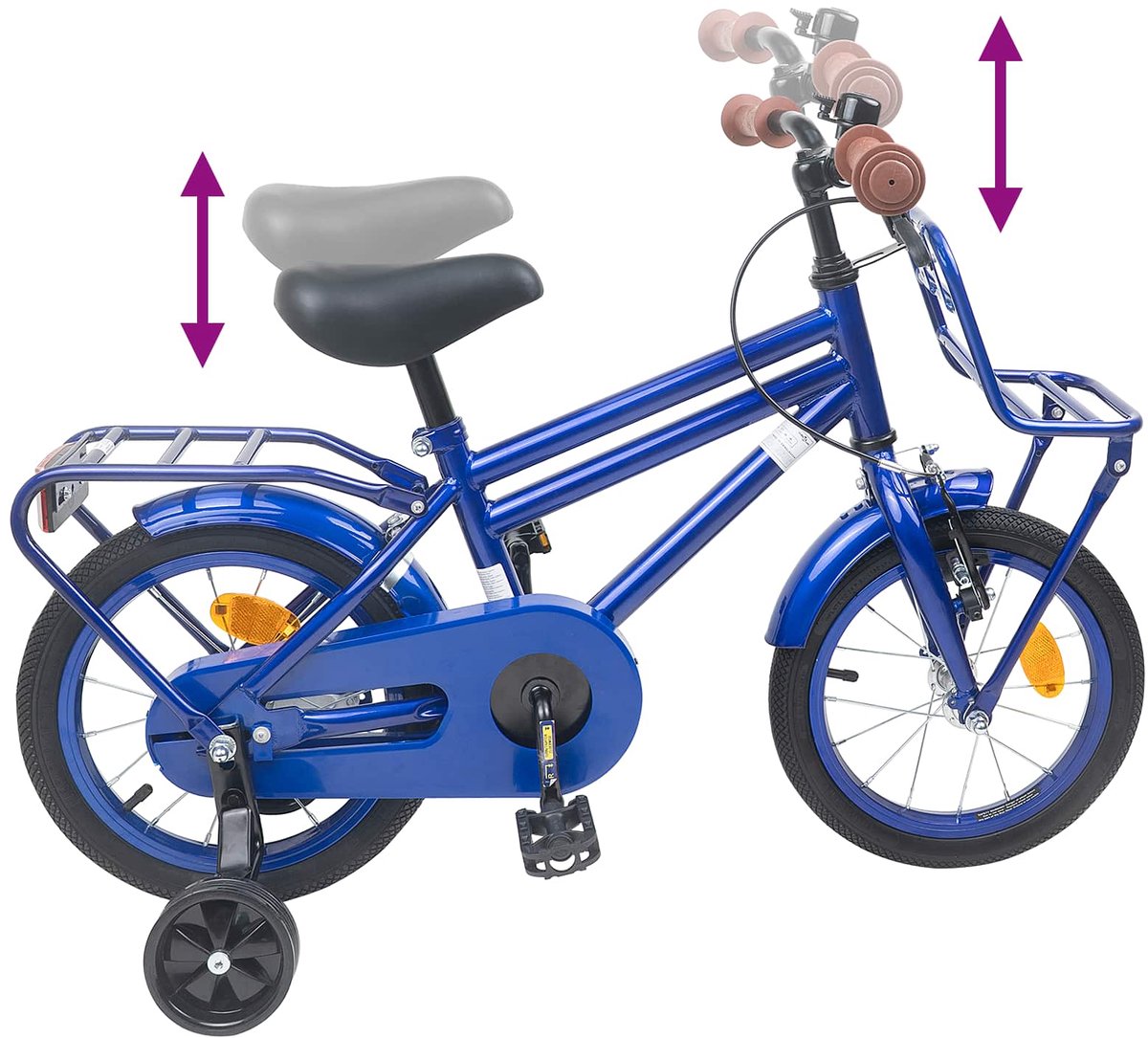 vidaxl kinderfiets 12 inch voor 2 4 jaar oud donkerblauw