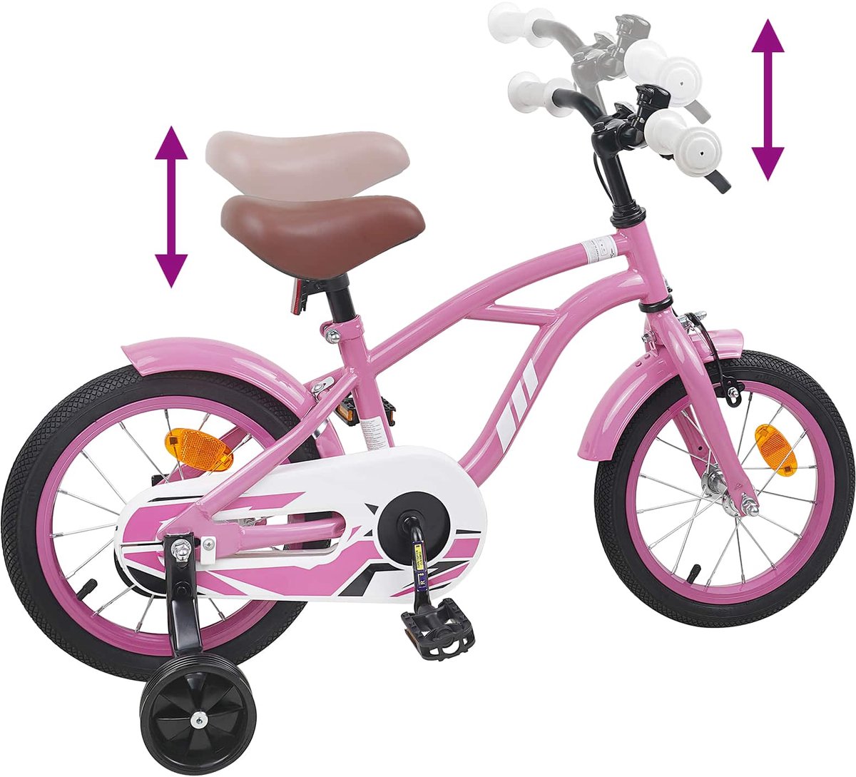 vidaxl kinderfiets 12 inch voor 2 4 jaar oud licht roze