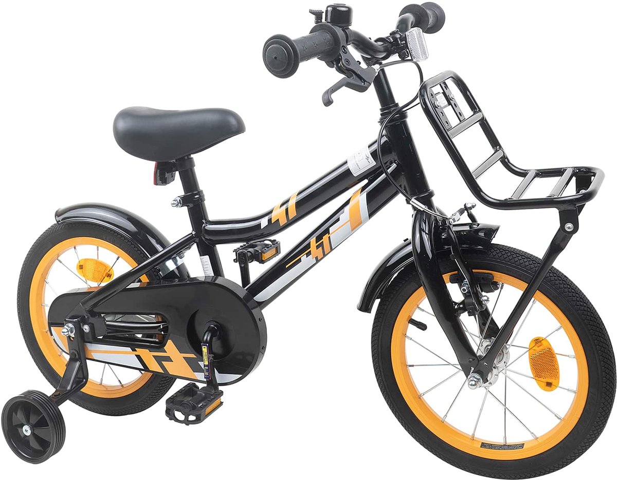 vidaXL - Kinderfiets - 12 - Inch - voor - 2-4 - jaar - oud - Oranje - Zwart Fiets kopen online