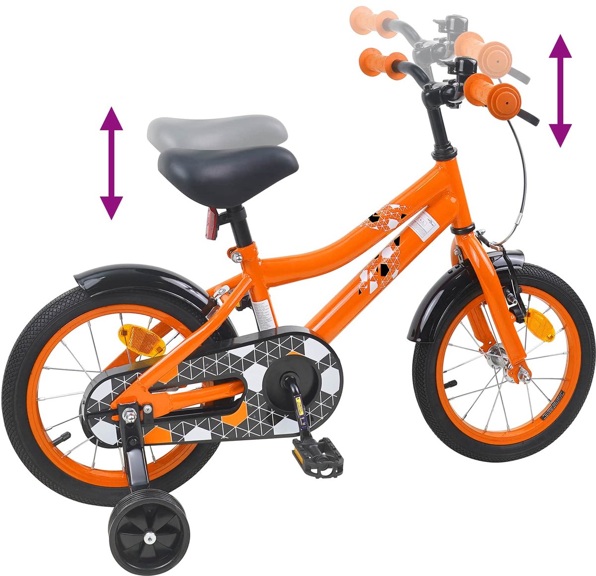 vidaXL - Kinderfiets - 12 - Inch - voor - 2-4 - jaar - oud - Oranje Fiets kopen online