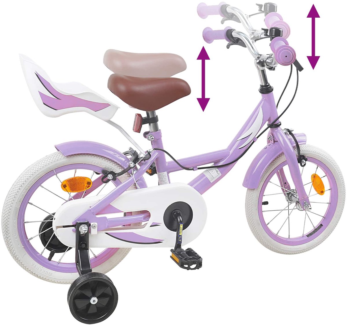 vidaXL - Kinderfiets - 12 - Inch - voor - 2-4 - jaar - oud - Paars Fiets kopen online