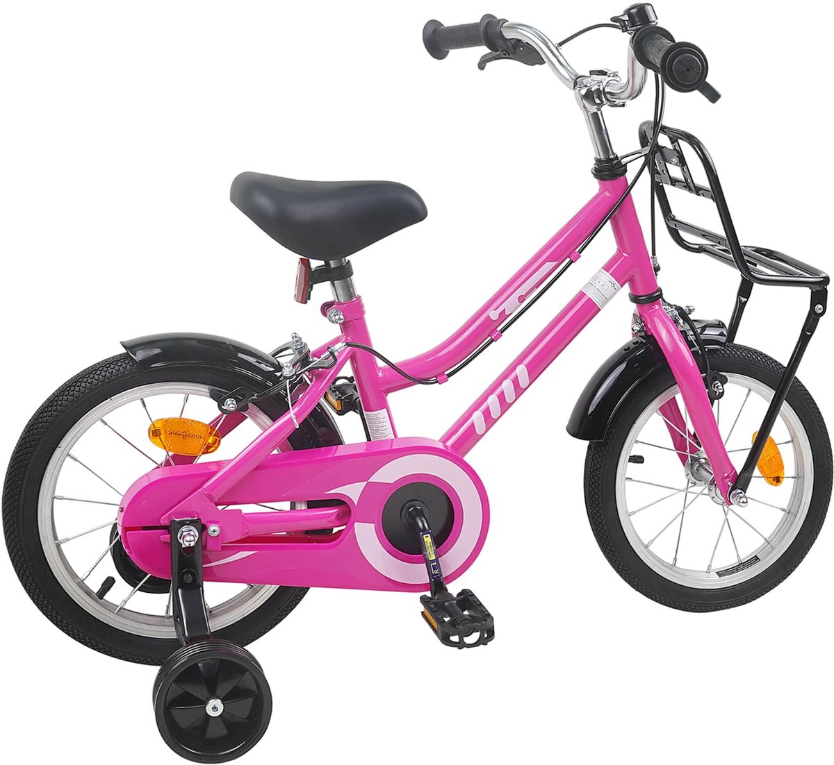 vidaXL - Kinderfiets - 12 - Inch - voor - 2-4 - jaar - oud - Roze - en - Zwart Fiets kopen online