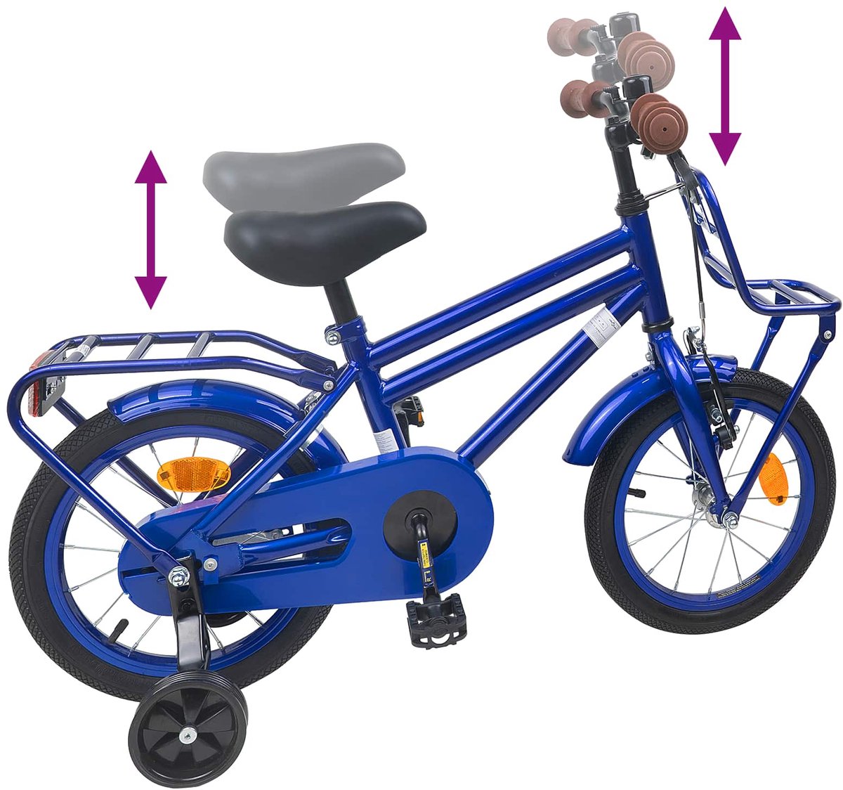 vidaXL - Kinderfiets - 16 - Inch - voor - 4-6 - jaar - oud - Donkerblauw Fiets kopen online