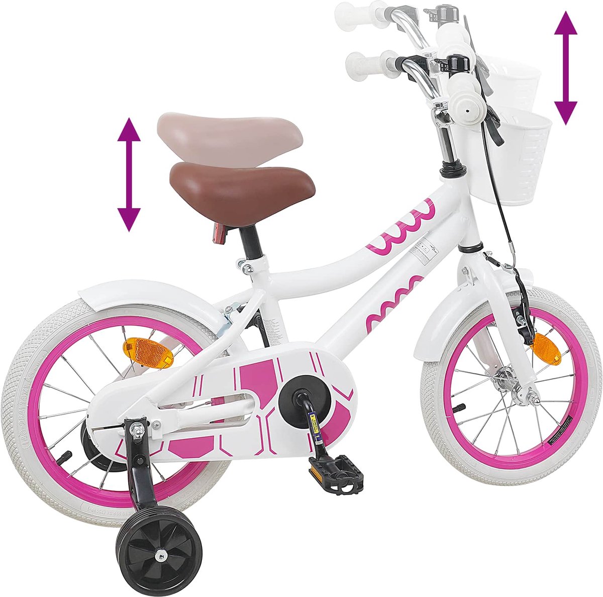 vidaxl kinderfiets 16 inch voor 4 6 jaar oud wit