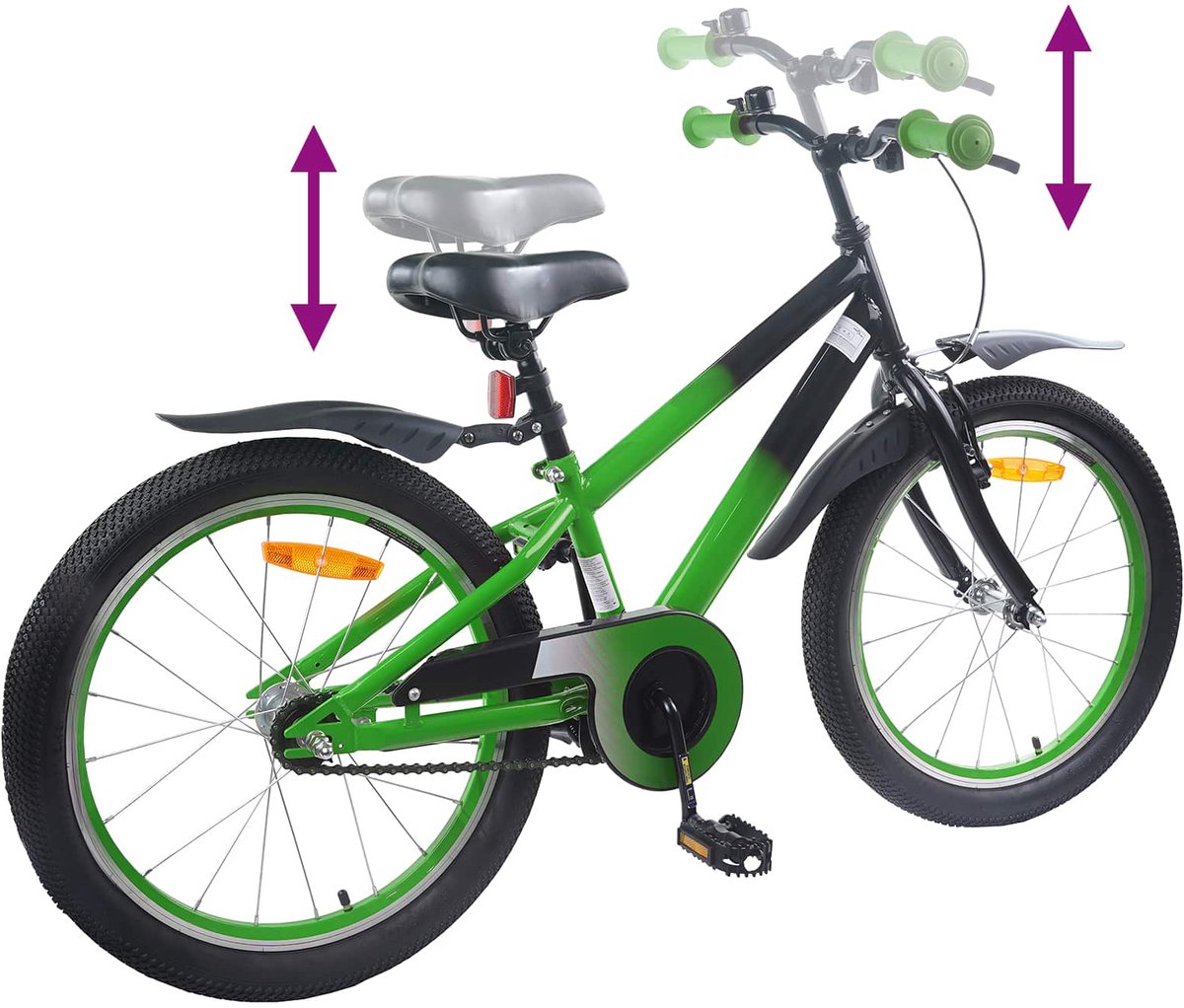 vidaxl kinderfiets 20 inch voor 6 11 jaar oud groen zwart