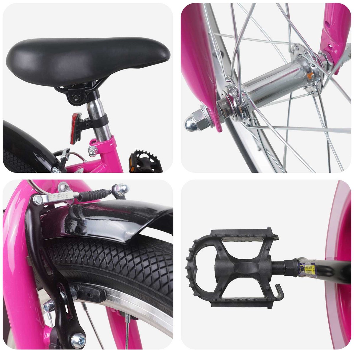 vidaXL - Kinderfiets - 24 - Inch - voor - 8-12 - jaar - oud - Roze - Zwart Fiets kopen online