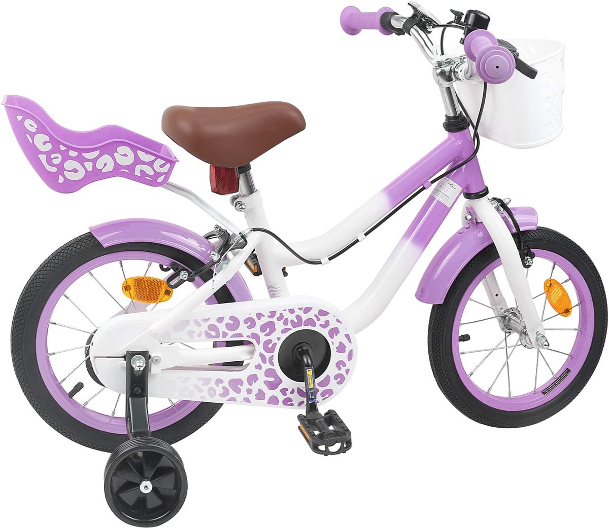 vidaxl kinderfiets met zijwieltjes 12 inch voor 2 4 jaar oud paars