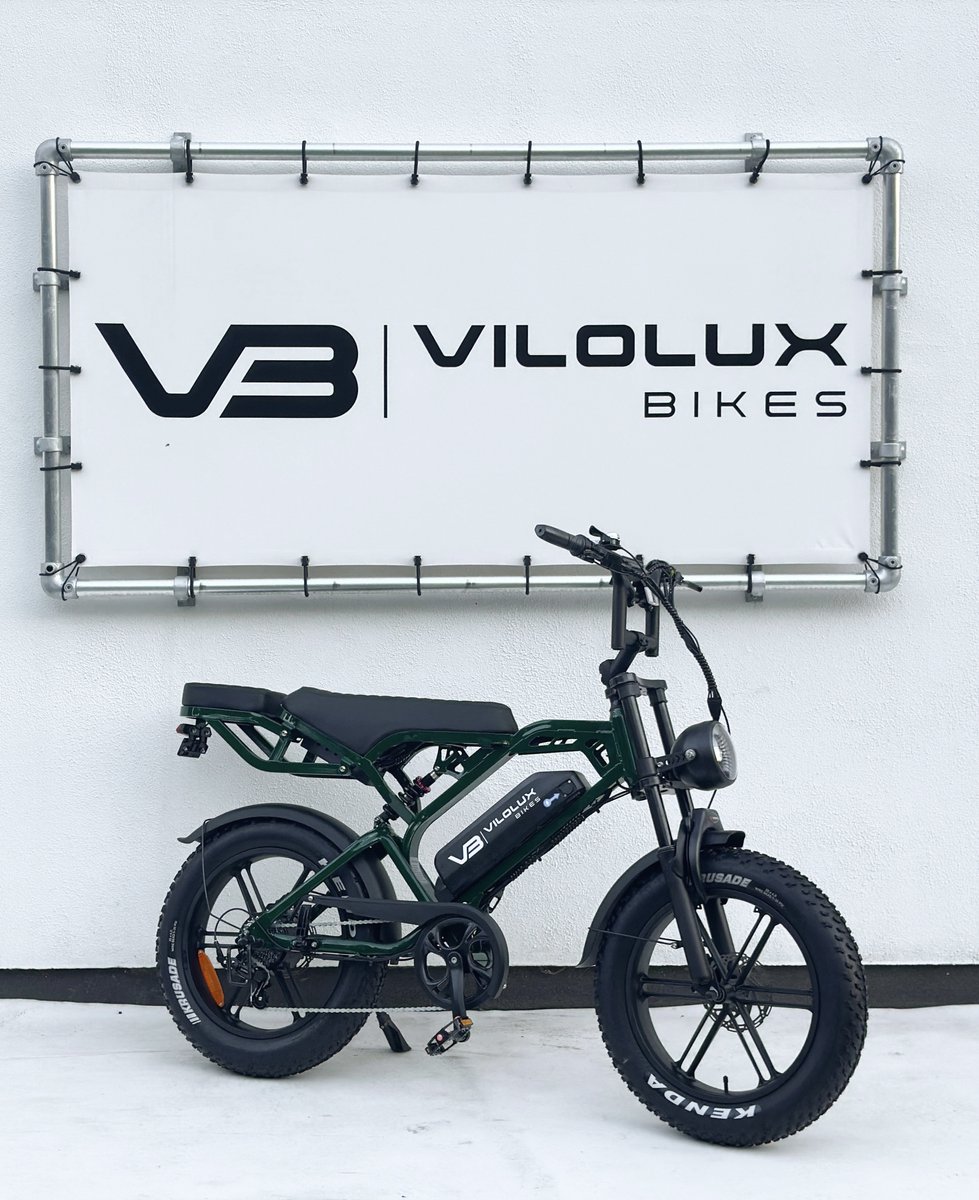 vilolux fatbike elektrisch fatbike v20 pro green achterzit legaal rijklaar geleverd niet opvoerbare fatbikes 2 jaar garantie telefoontasje hydraulische remmen alarm voetsteunen legaal