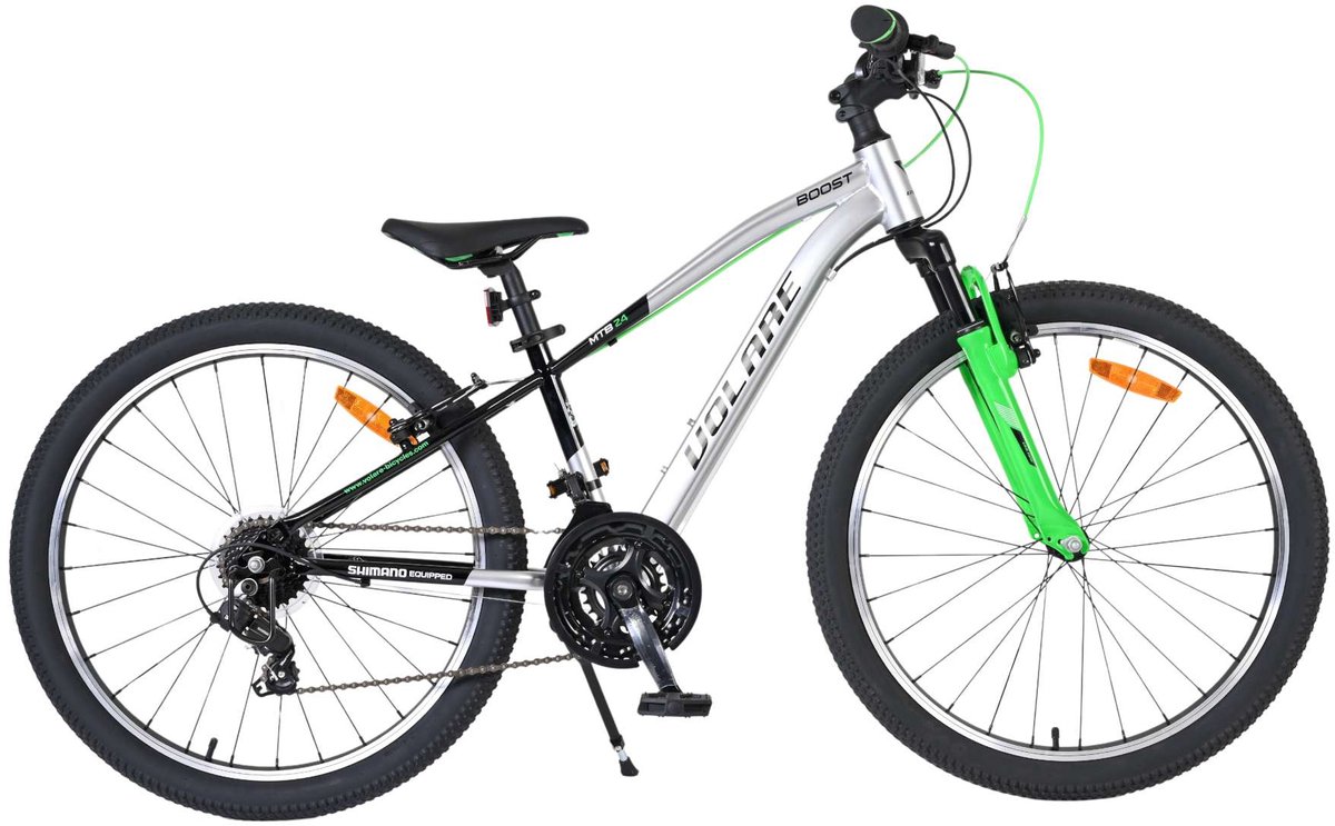 volare boost kinderfiets 24 inch 21 speed zilver groen