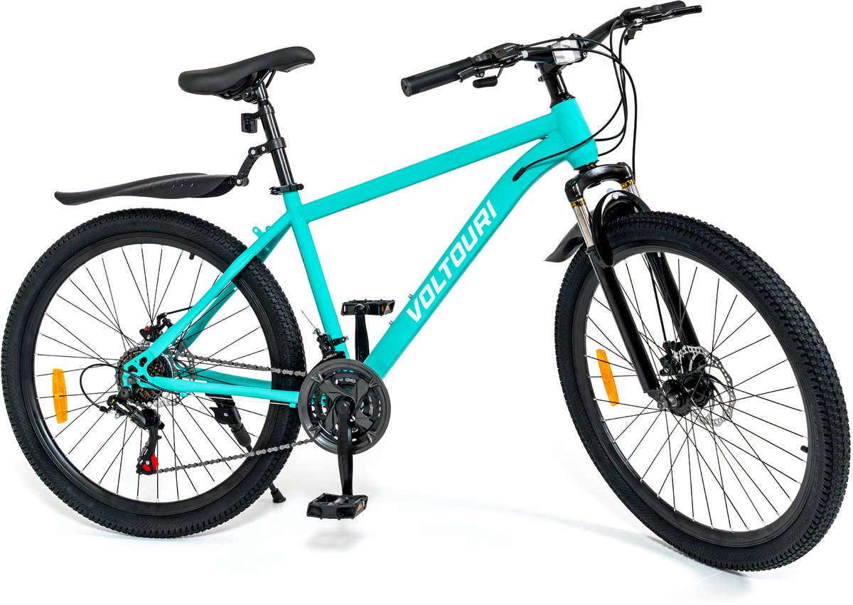 VOLTOURI 26” Mountainbike - 21 Versnellingen - Schijfremmen - Turquoise Fiets kopen online