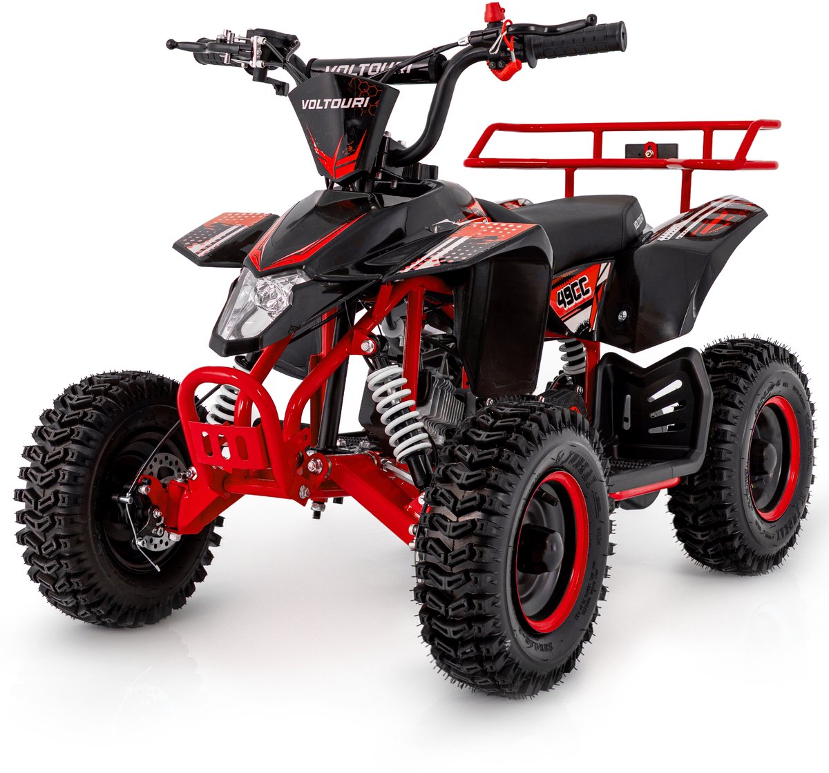 VOLTOURI Mini Quad 49cc Kinderquad Benzine - ATV49-E-RED-6 met LED & E-Start Speelgoedaccuvoertuig kopen online