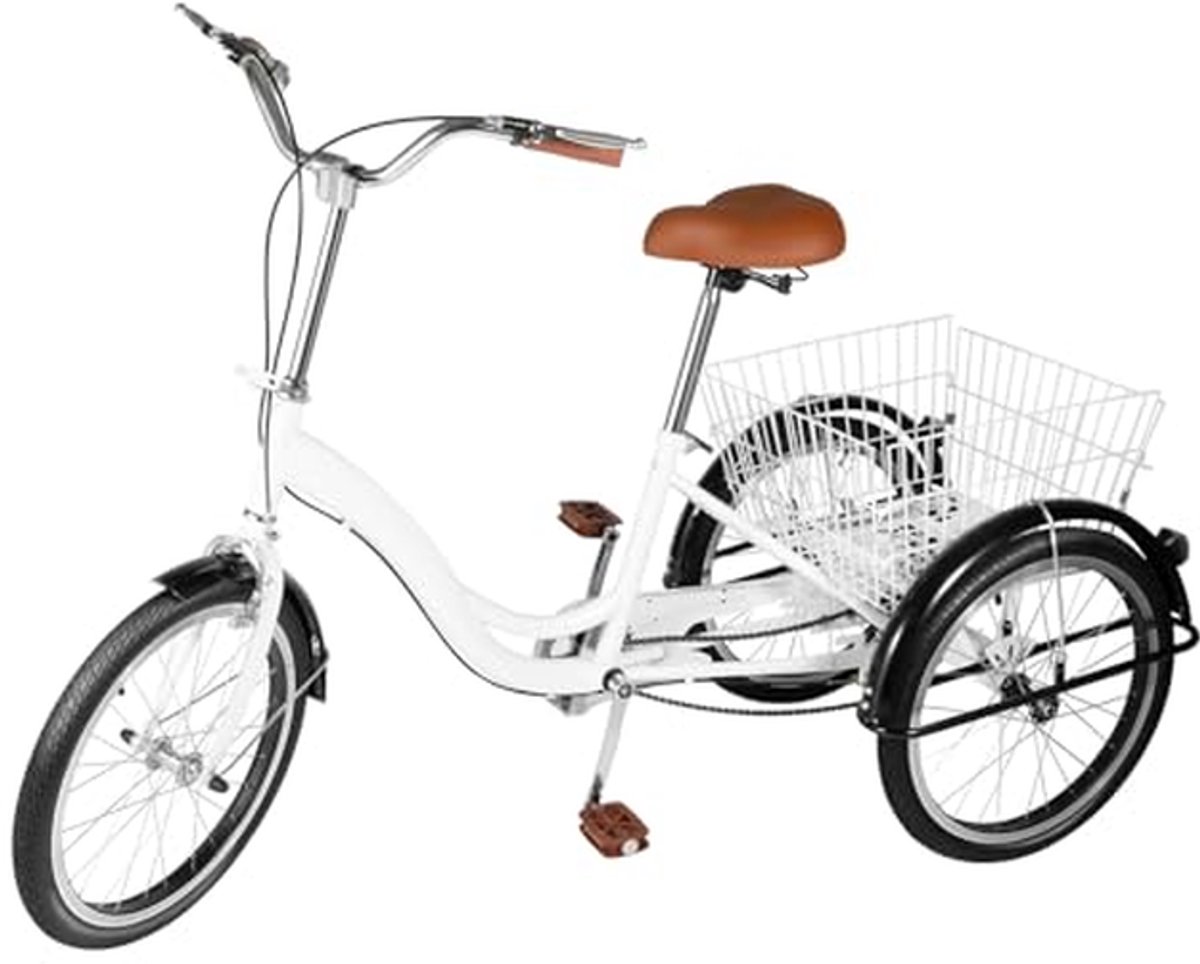 volwassen driewieler 20 inch vouwbare fiets met winkelmand