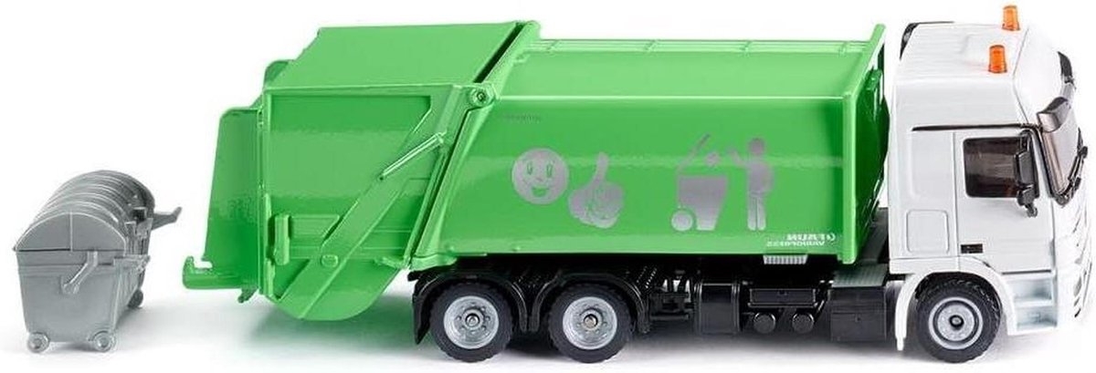 Vuilniswagen Speelgoed - Afvalwagen Vrachtwagen - Stad Schoonhouden - Met Afvalbak - 1:50 Schaal - Groen Wit Speelgoedkruiwagen kopen online